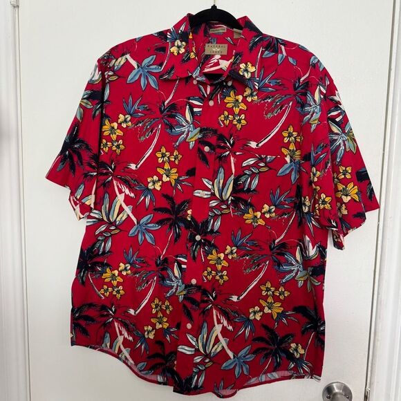 Natural Issue Wrinkle Free Vibrant Floral Hawaiian Button up Shirt Size L - Picture 1 of 5